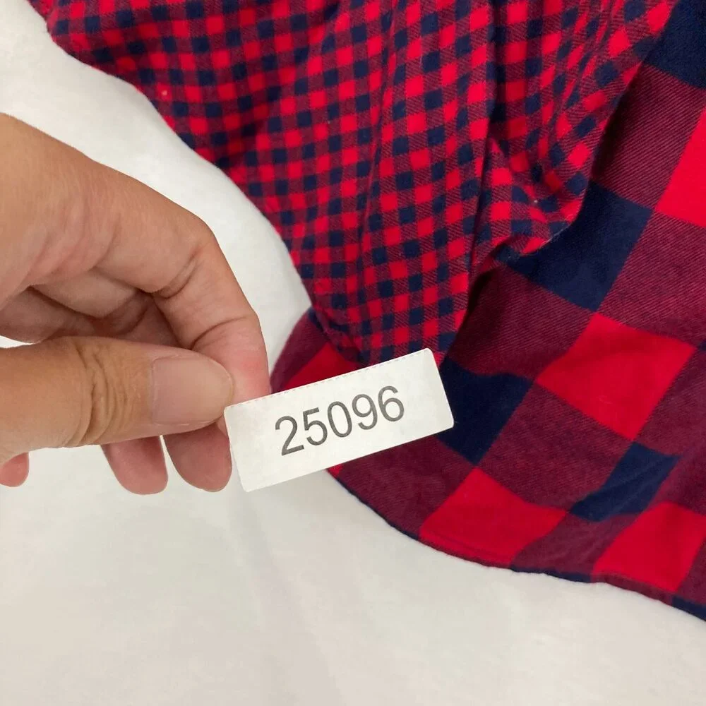 New J. Crew size 18 Blue Red Plaid Crew Neck Light Flannel Cotton Blouse‎ Preppy